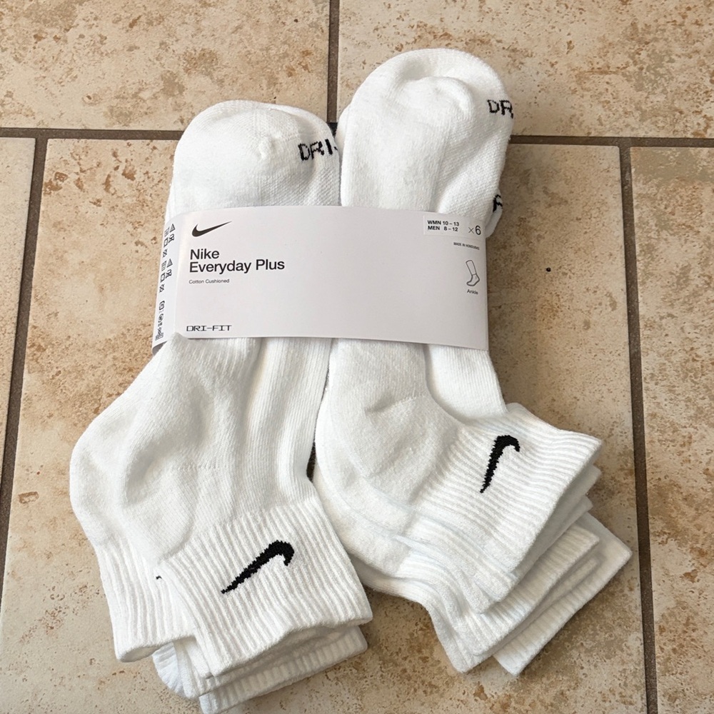 Nike Dri-FIT White Athletic Socks